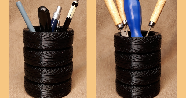 pneu pilha caneta suporte rorys3d baixar livre stl modelo printablescom 3d modelos casa escritório 3d print model - Mito3D