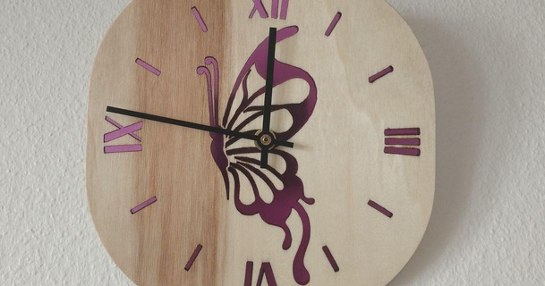 butterfly clock cr3d download free stl model printablescom 3d models art & design designs 3d print model - Mito3D