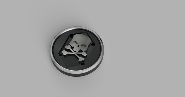 skull crossbones button sudocool download free stl model printablescom 3d models costumes & accessories costume clothing skullandcrossbones 3d print model - Mito3D