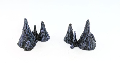 stalagmites sombre robagon3d Télécharger libre stl modèle imprimablescom 3d modèles jouets Jeux planche 28mm grotte caverne dnd donjons Dragons 3d print model - Mito3D