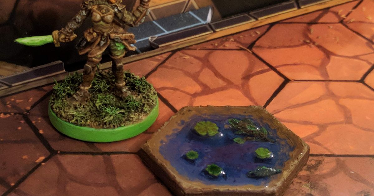 water tiles gloomhaven 1 & 2 3 hex robagon3d download free stl model printablescom 3d models toys games board pond 3D print model - Mito3D