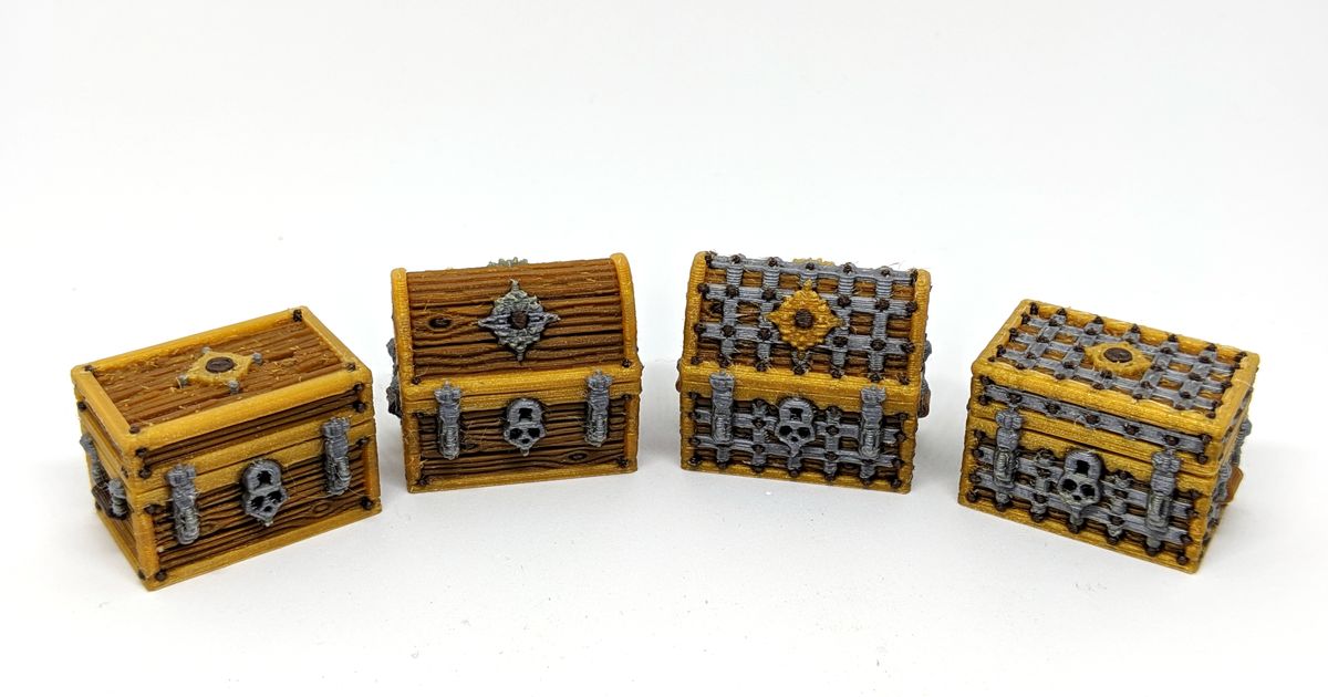 tesoro cofres gloomhaven robagon3d descargar gratis stl modelo imprimiblescom 3d modelos juguetes juegos tablero 28mm cofre 3D print model - Mito3D