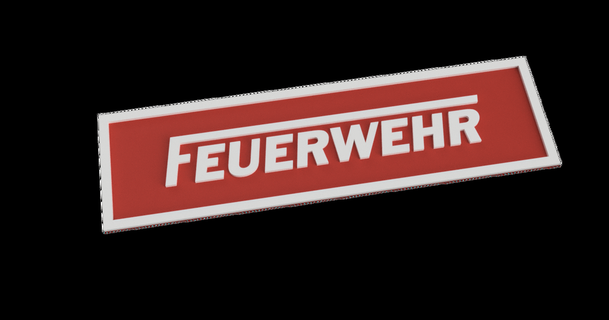 feuerwehr r- schild frazor13 download free stl model printablescom 3d models art & design 2d plates logos 3d print model - Mito3D