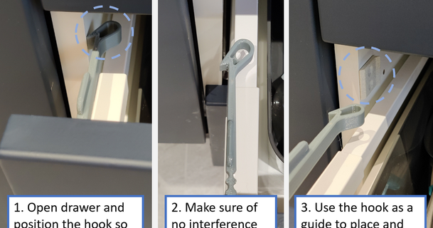 drawer safety lock - hook latch eric-ao download free stl model printablescom 3d models household house equipment childsafety drawerlock 3d print model - Mito3D