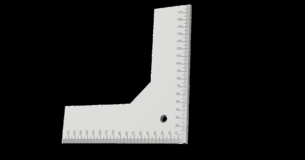 Holzbearbeitung Lineal 180mm Geodreieck Düse Extruder download frei stl Modell Printablescom 3d Modelle Hobby Macher Werkzeuge Holz linear Quadrat zeichnen 3d print model - Mito3D