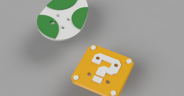 yoshi ovo caixa perguntas botões solteiro extrusora moedaraz baixar livre stl modelo printablescom 3d modelos aparelhos vídeo jogos botão Nintendo costura supermario 3d print model - Mito3D