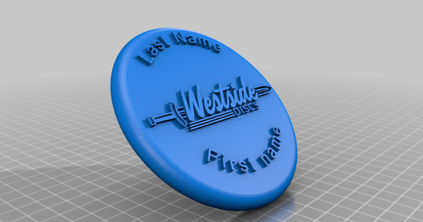personal marcador Dto editable fdesigns descargar gratis stl modelo imprimiblescom 3d modelos pasatiempo hacedores ideas frisbee mini 3d print model - Mito3D