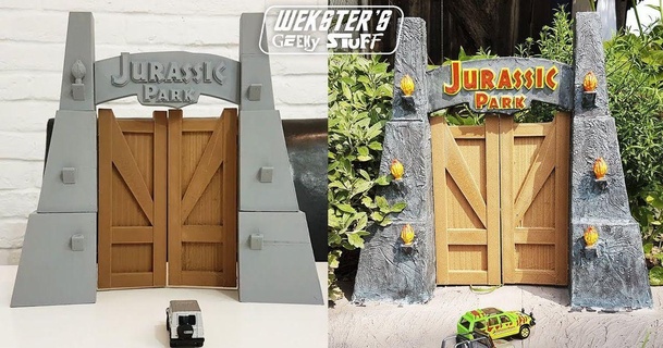 jurassic park gate wekster download free stl model printablescom 3d models toys & games building dinosaurs 3d print model - Mito3D