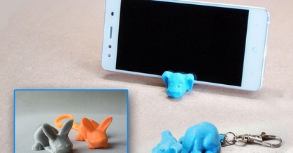 keychain smartphone stand dog bunny shira download free stl model printablescom 3d models gadgets portable devices doggie doggy iphonestand 3d print model - Mito3D