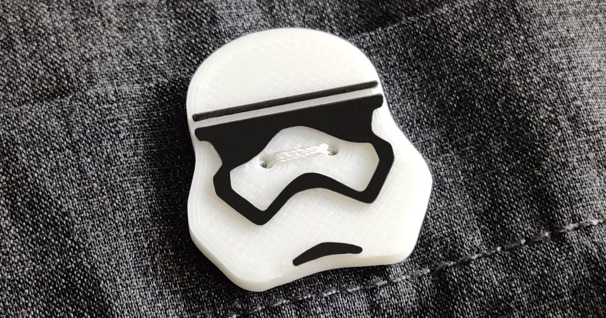 Stormtrooper pulsante filippina Scarica gratuito stl modello printablescom 3d Modelli moda Accessori bottone per vestiti casco knopf Guerre stellari 3D print model - Mito3D