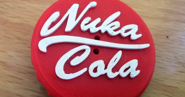 Nuka Cola bouteille casquette Tomber séries stylisé bouton Télécharger libre stl modèle imprimablescom 3d modèles mode accessoires vêtements vêtementsbouton concours 3d print model - Mito3D