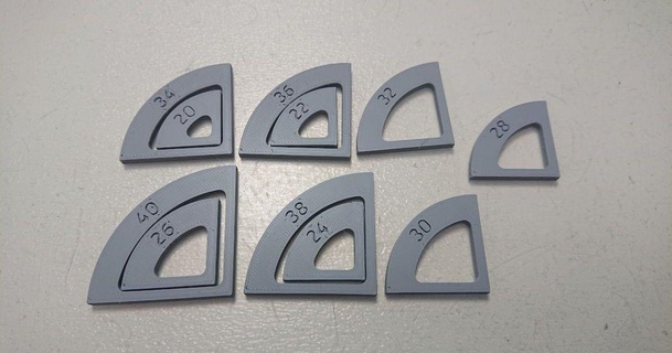 flat radius gauges yetiszaf download free stl model printablescom 3d models hobby & makers tools gauge lehre radienlehre radiusgauge 3d print model - Mito3D
