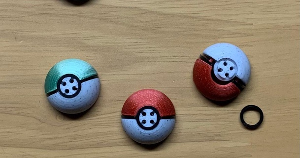 pok bola botão takarocks baixar livre stl modelo printablescom 3d modelos moda acessórios pokebola Pokémon Pokemongo 3d print model - Mito3D