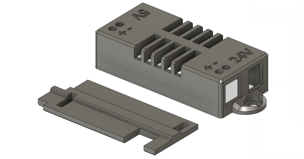 24v 5v coax+usb buck converter case mount uko download free stl model printablescom 3d models printers - upgrades 3030extrusion aluminumextrusion buckconverter enclosure 3d print model - Mito3D