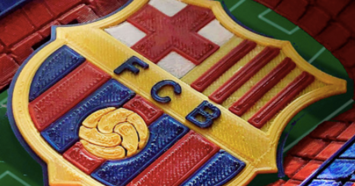 fc barcelona emblem dany nchez download free stl model printablescom 3d models art & design 2d plates logos camp coaster fcb 3D print model - Mito3D