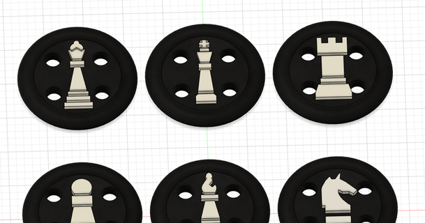 multimaterial chess buttons sdewe download free stl model printablescom 3d models fashion accessories button cloth clothes clothesbutton 3d print model - Mito3D