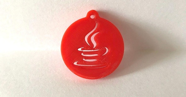 java logo keychain coffee bean download free stl model printablescom 3d models fashion accessories programming programminglanguages 3d print model - Mito3D