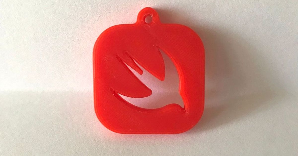 swift logo keychain coffee bean download free stl model printablescom 3d models fashion accessories apple programming programminglanguages 3D print model - Mito3D