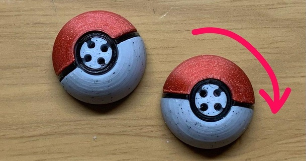 pok bola inquietação spinner botão takarocks baixar livre stl modelo printablescom 3d modelos moda acessórios botões pokebola Pokémon 3d print model - Mito3D