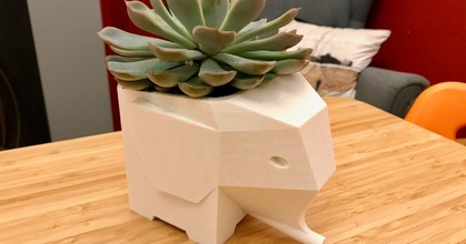 elefante plantar Panela pezmc baixar livre stl modelo printablescom 3d modelos casa decoração vaso planta 3d print model - Mito3D