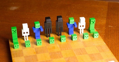 Minecraft ajedrez conjunto patatafi descargar gratis stl modelo imprimiblescom 3d modelos juguetes juegos tablero 3d print model - Mito3D