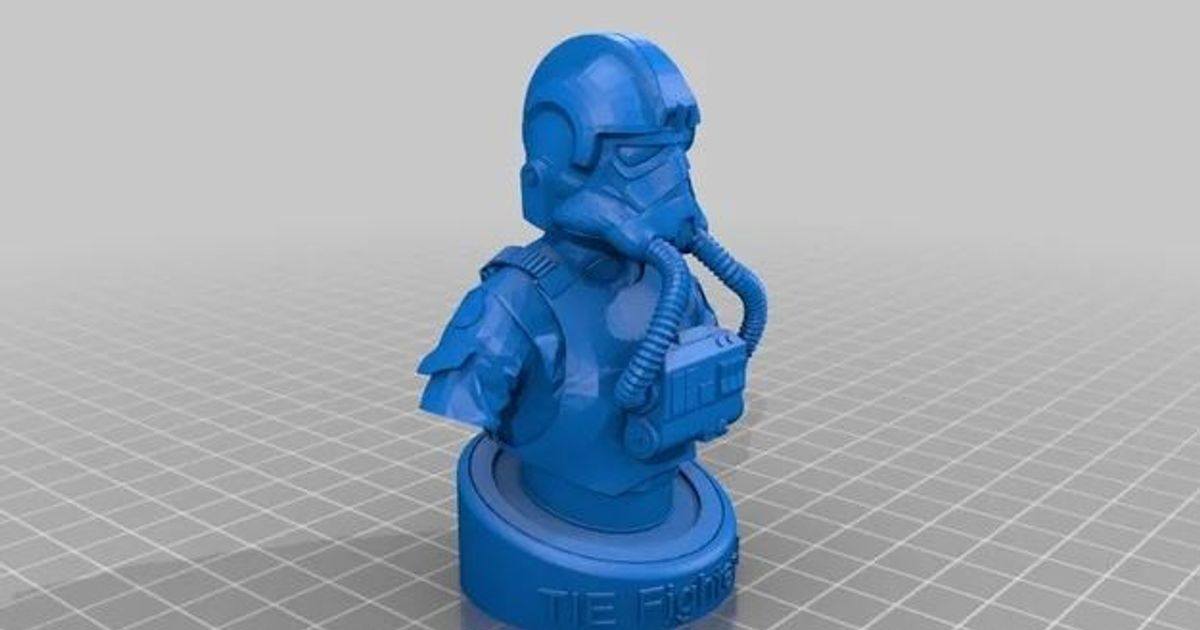 attacher combattant pilote buste oop Télécharger libre stl modèle imprimablescom 3d modèles jouets Jeux action figures statues étoile guerres 3D print model - Mito3D