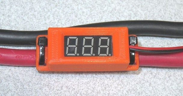 mini lcd voltmeter housing cable mounting 3d-muc download free stl model printablescom 3d models hobby & makers electronics hausing 3d print model - Mito3D
