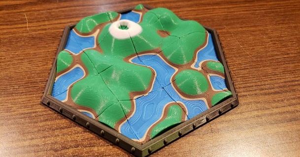 topo-puzzle hexagon ristow designs download free stl model printablescom 3d models toys & games puzzles brain-teasers 3dpuzzle hex hexagonal puzzle 3d print model - Mito3D