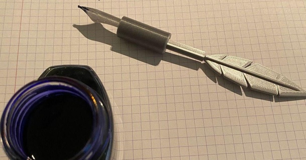 penna inchiostro immersione parti stampato Richard Scarica gratuito stl modello printablescom 3d Modelli domestico ufficio pennino trapunta scrittura 3d print model - Mito3D