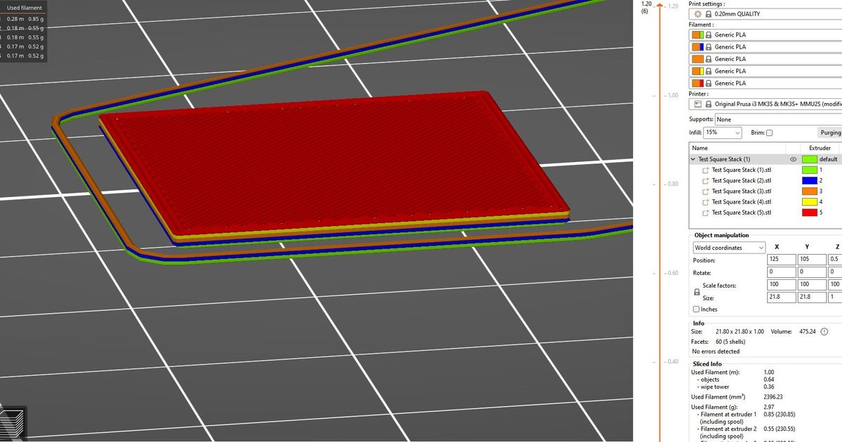 mmu2s Prüfung Quadrat inglemation download frei stl Modell Printablescom 3d Modelle Drucker 5 Farbe mmu Objekt 3D print model - Mito3D