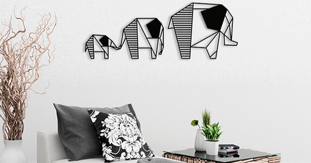 elephant family mishkin2 download free stl model printablescom 3d models art & design wall-mounted 2dart 2dwallart decor decoration 3d print model - Mito3D