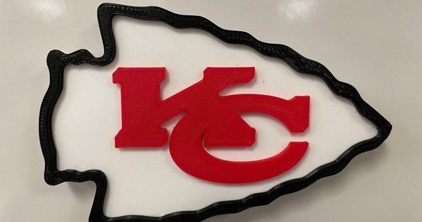Kansas ville chefs logo meinke Télécharger libre stl modèle imprimablescom 3d modèles Ménage décor pointe flèche Football 3d print model - Mito3D