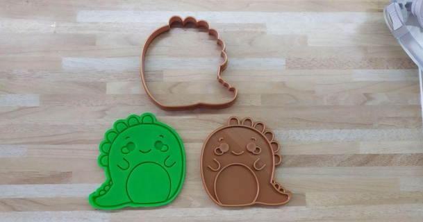 cute dino cookie cutter stamp indibles download free stl model printablescom 3d models household kitchen dinosaur 3d print model - Mito3D