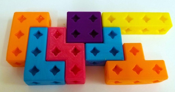 printablok tétromino bloks 3d impression professeur Télécharger libre stl modèle imprimablescom modèles jouets Jeux bâtiment tetris tetrispieces 3d print model - Mito3D