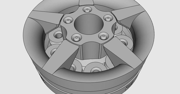 spinning rc rim wheel v1 perfect bearing core lake 3d download free stl model printablescom models toys & games car rccar spinner 3d print model - Mito3D