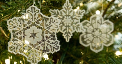 snowflake ornaments tulle center kelly egan download free stl model printablescom 3d models seasonal designs winter & christmas year's fabric ornament 3d print model - Mito3D