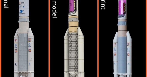 Ariane 5 James webb espace télescope jwst pain 39 plait Télécharger libre stl modèle imprimablescom 3d modèles apprentissage physique astronomie esa nasa scalemodel 3d print model - Mito3D