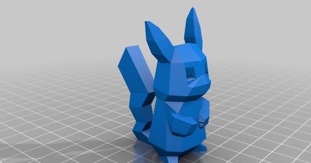 picachu remix poly allram download free stl model printablescom 3d models art & design sculptures 3d print model - Mito3D