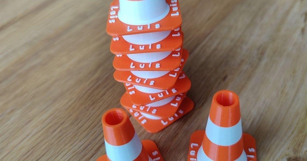 personalized traffic cones kids johannes download free stl model printablescom 3d models toys & games building barrier pylon trafficcone trafficcones verkehrsleitkegel 3d print model - Mito3D