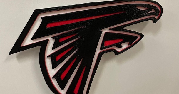 atlanta falcons logo pmeineke download free stl model printablescom 3d models household decor atlantafalcons football nfc 3d print model - Mito3D