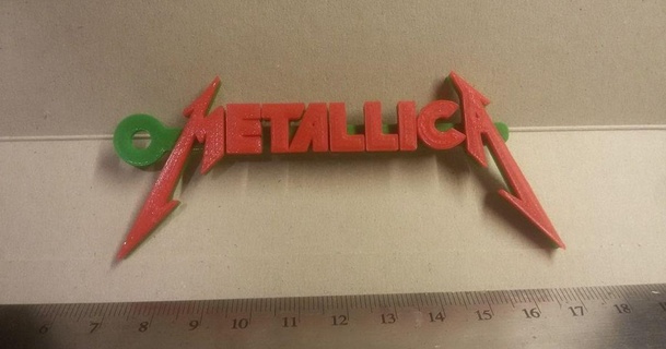 Metallica logotipo chaveiro mcko baixar livre stl modelo printablescom 3d modelos moda acessórios 3dkeychain 3dkeychains autodeskfusion360 banda Brelok 3d print model - Mito3D