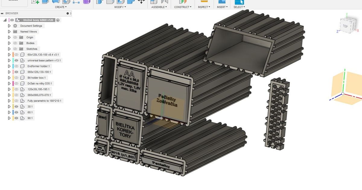 modular almacenamiento ab6h módulo rny sistema quercusw descargar gratis stl modelo imprimiblescom 3d modelos pasatiempo hacedores organizadores organizador escritorio oficina organizacion cajones 3D print model - Mito3D