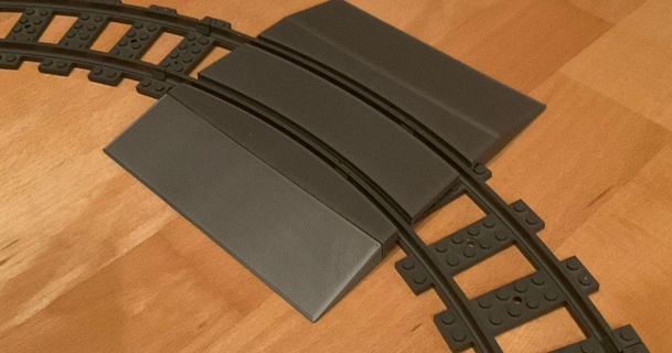 railroad crossing curved track - toy train h3dsprint download free stl model printablescom 3d models toys & games vehicles legocompatible 3d print model - Mito3D
