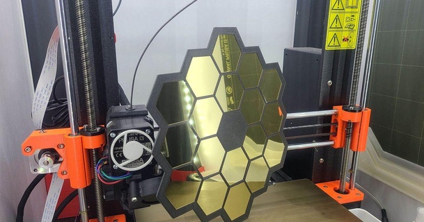 jwst pequeno artístico modelo icalmels baixar livre stl printablescom 3d modelos arte Projeto wall mounted James Webb jameswebbspacetelescope jwstmirror espelho 3d print model - Mito3D