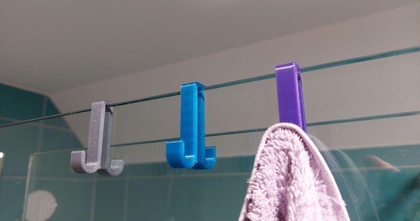 shower hook 6mm 8mm 10mm glass ervin download free stl model printablescom 3d models household bathroom showeraccessories showerhook towelhanger towelhook 3d print model - Mito3D