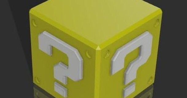 Süper Mario soru Kutu yem indir Bedava stl model printablescom 3d modeller ev halkı ofis işareti Kardeşler kutusu 3d print model - Mito3D