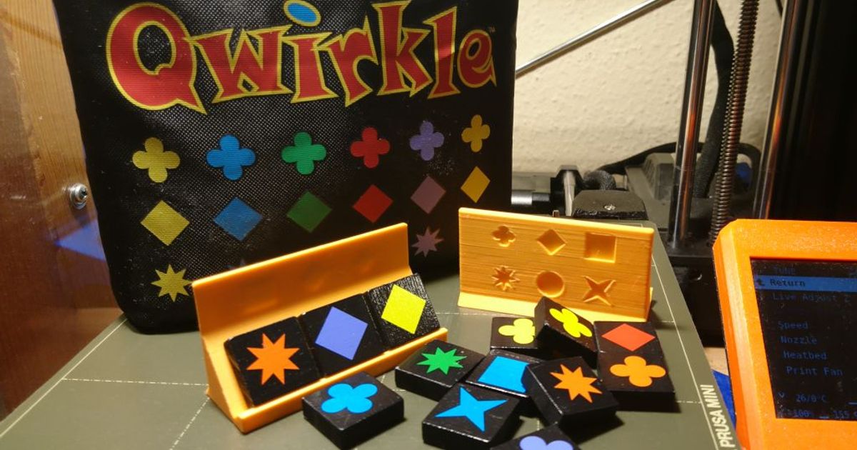 Stand qwirkle Token Antimaterie download frei stl Modell Printablescom 3d Modelle Spielzeuge Spiele Tafel 3D print model - Mito3D