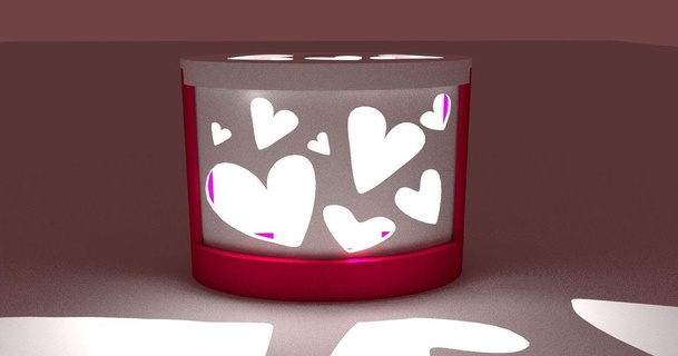 small valentine lamp zou guy download free stl model printablescom 3d models household decor heart led 3d print model - Mito3D