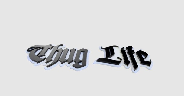 thug life logo sponge download free stl model printablescom 3d models art & design 2d plates logos dealwithit gang gangsta gangster snoopdogg 3d print model - Mito3D