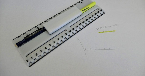 ruler pencil hilighter schafferla download free stl model printablescom 3d models household office compass lettering pen 3d print model - Mito3D